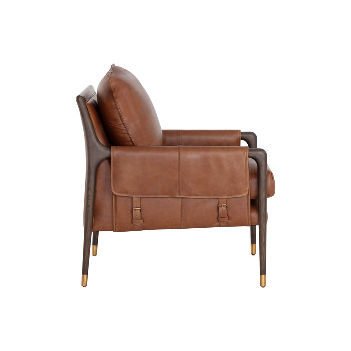 Sunpan Mauti Shalimar Tobacco Leather Armchair 