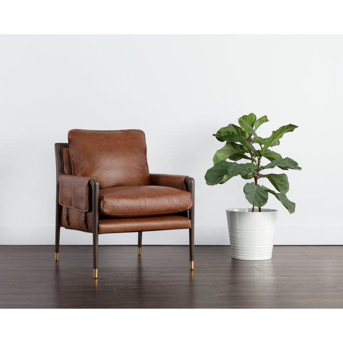 Sunpan Mauti Shalimar Tobacco Leather Armchair 