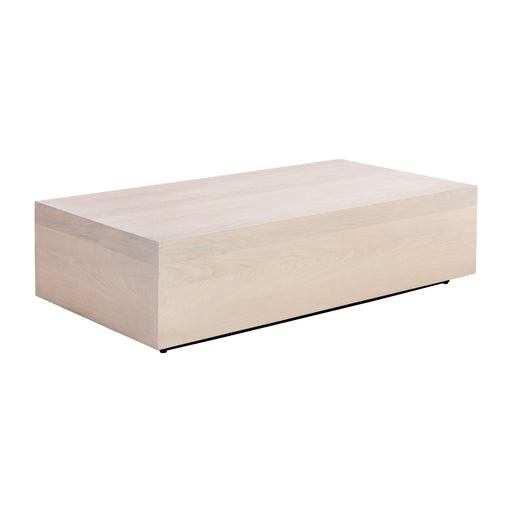 Sunpan Frezco Rectangular Light Oak Wood Coffee Table