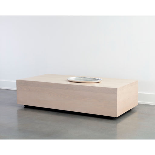 Sunpan Frezco Rectangular Light Oak Wood Coffee Table