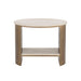 Sunpan Roshni Oval Cream Travertine Stone Side Table