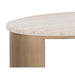 Sunpan Roshni Oval Cream Travertine Stone Side Table