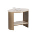 Sunpan Roshni Oval Cream Travertine Stone Side Table