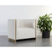 Sunpan Larron White Fabric Modern Armchair