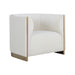 Sunpan Larron White Fabric Modern Armchair