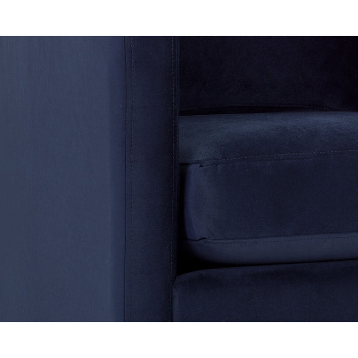 Sunpan Georgie Blue Fabric Modern Swivel Lounge Chair 