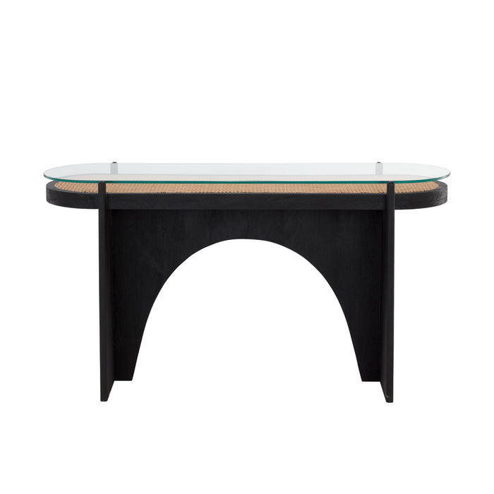 Sunpan Adora Clear Tempered Glass Top Console Table