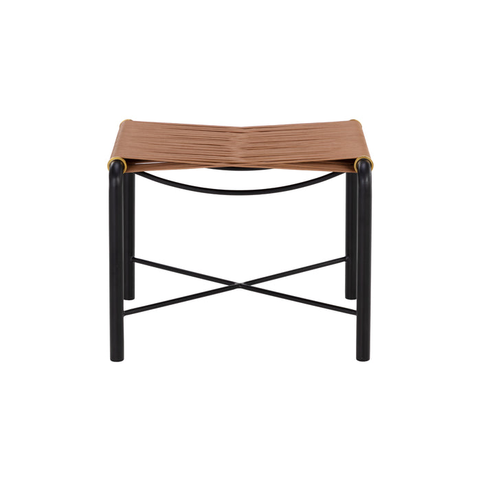 Sunpan Riz Handcrafted Leather Cord Seat Stool