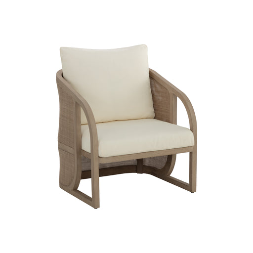 Sunpan Modern Brown Palermo Fabric Outdoor Lounge Chair