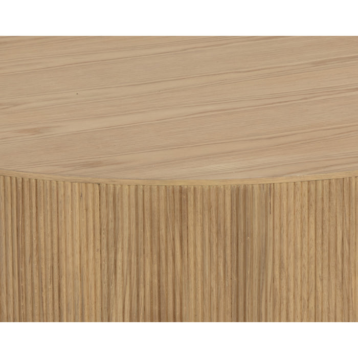 Sunpan Kalla Round Solid Oak Wood Coffee Table