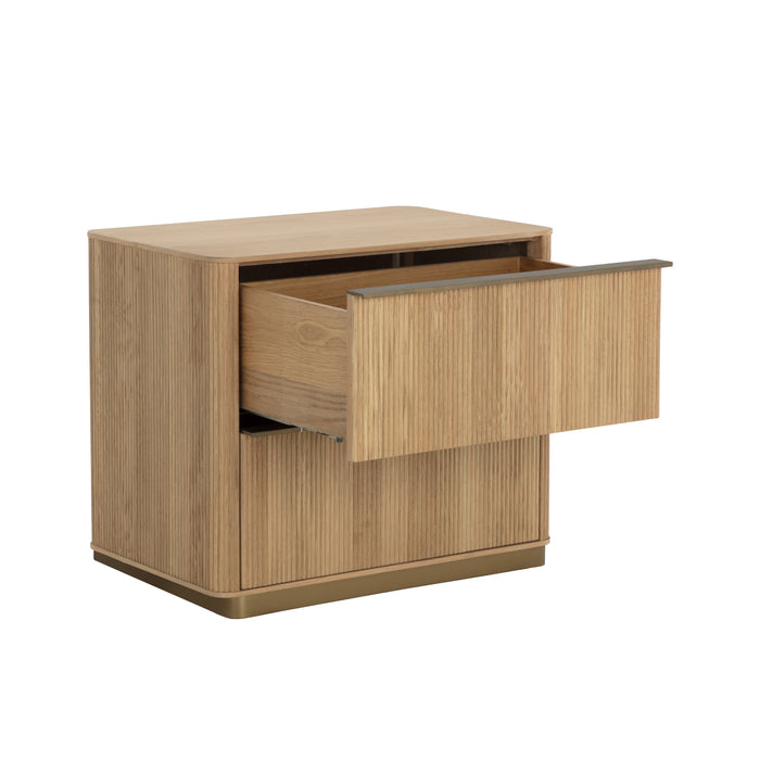 Sunpan Kalla Rectangular Solid Oak Wood Nightstand