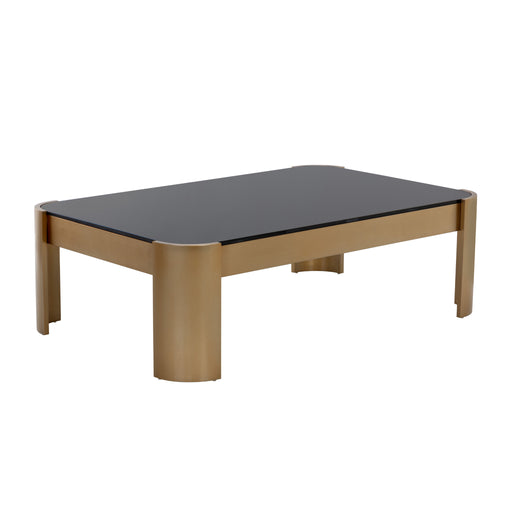 Sunpan Irvine Rectangular Black Tempered Glass Top Coffee Table