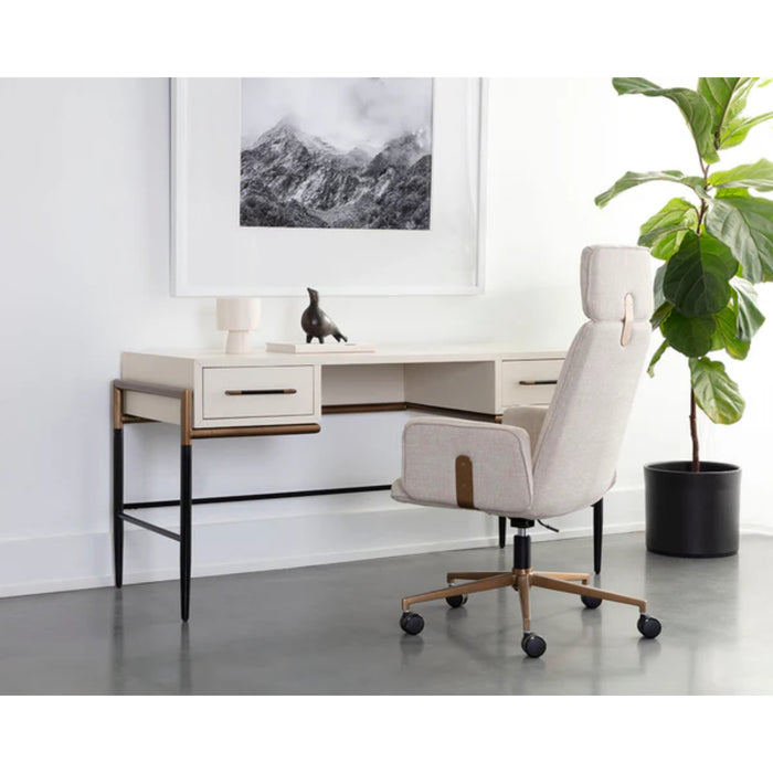 Sunpan Modern Kalev Chair and Weldrick Desk Office Set