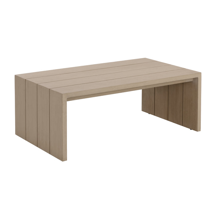 Sunpan Modern Viga Rectangle Outdoor Wood Coffee Table