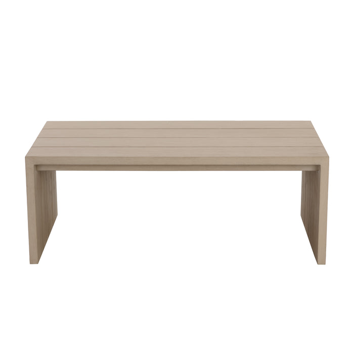 Sunpan Modern Viga Rectangle Outdoor Wood Coffee Table