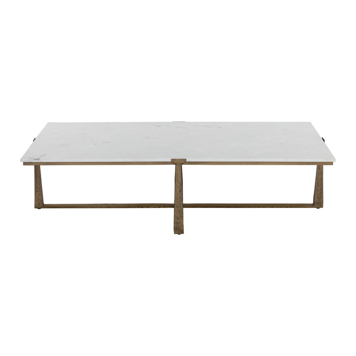 Sunpan Cowell Rectangular Marble Top Coffee Table