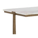 Sunpan Cowell White Marble Top Trestle Modern Console Table 