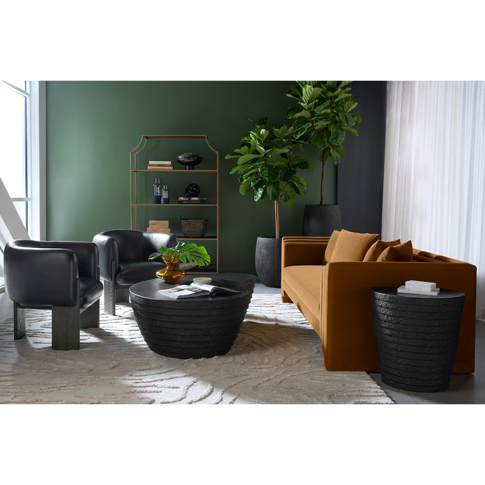 Sunpan Mojave Indoor and Outdoor Black Concrete Coffee Table