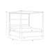 Sunpan Danette Canopy King Size Bed Zenith Taupe Grey