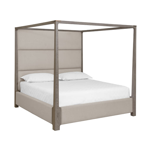 Sunpan Danette Canopy King Size Bed Zenith Taupe Grey