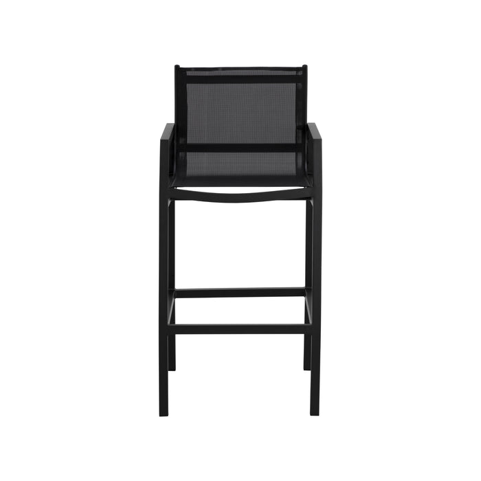 Sunpan Modern Merano Aluminum Black Barstool