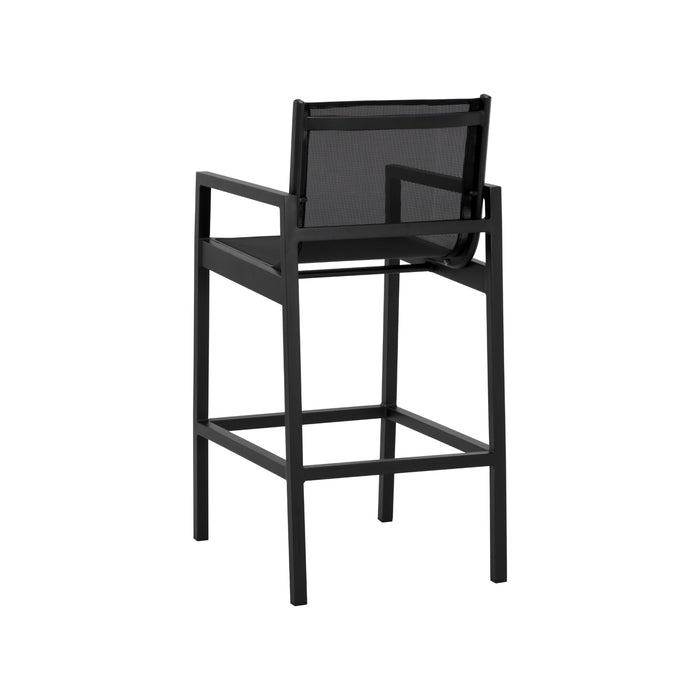 Sunpan Modern Merano Aluminum Black Barstool