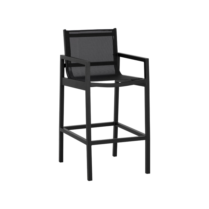 Sunpan Modern Merano Aluminum Black Barstool