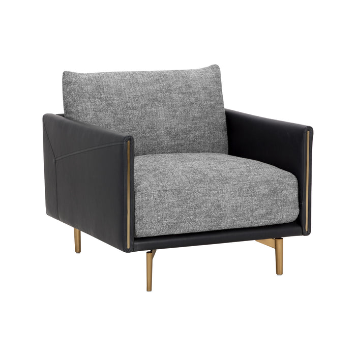 Sunpan Ashi Grey Fabric Mid Century Modern Armchair 