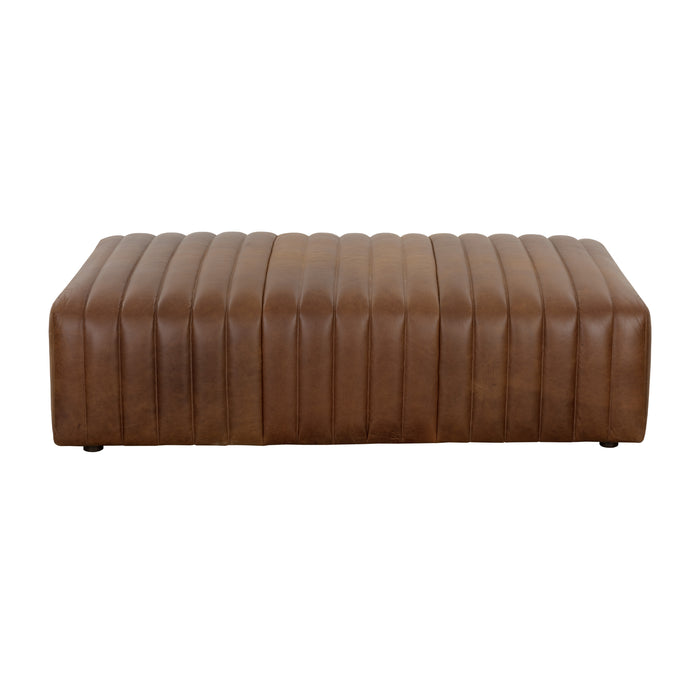 Sunpna Lewin Lucia Tobacco Bovine Leather Ottoman