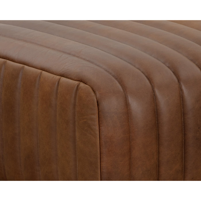 Sunpna Lewin Lucia Tobacco Bovine Leather Ottoman