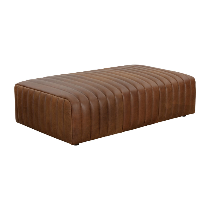 Sunpna Lewin Lucia Tobacco Bovine Leather Ottoman