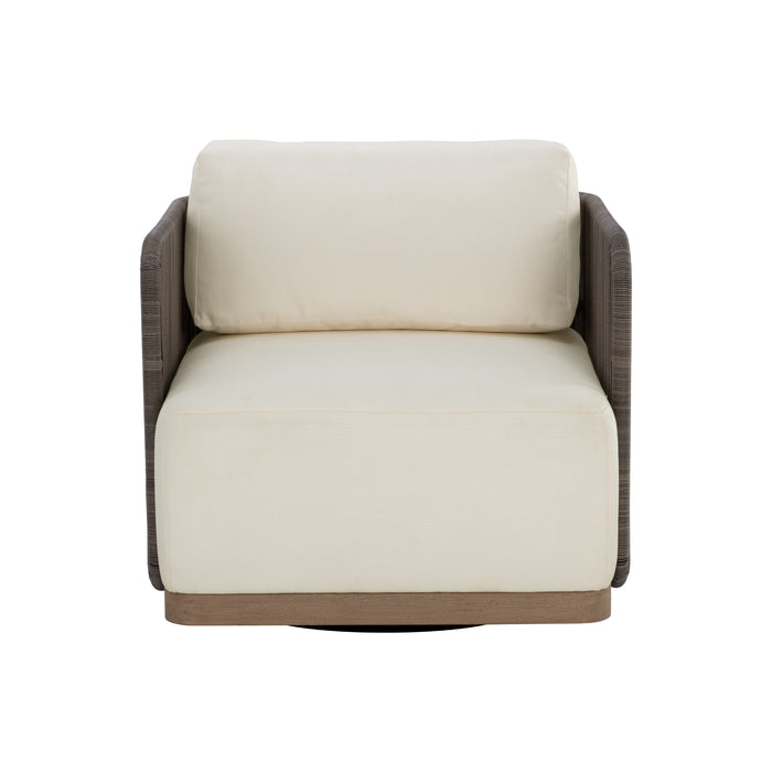 Sunpan Ravenna Stinson Cream Swivel Armchair 