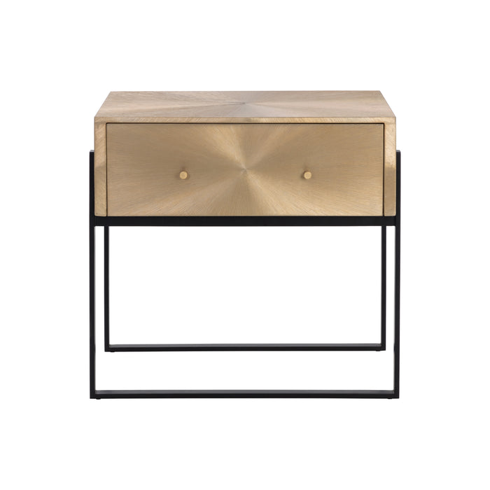 Sunpan Modena Large Gold Aluminum Nightstand 