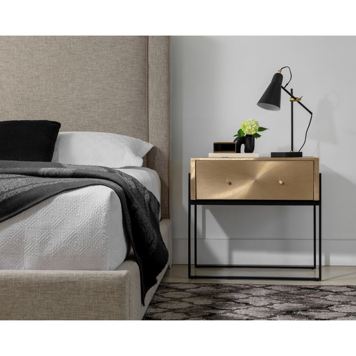 Sunpan Modena Large Gold Aluminum Nightstand 