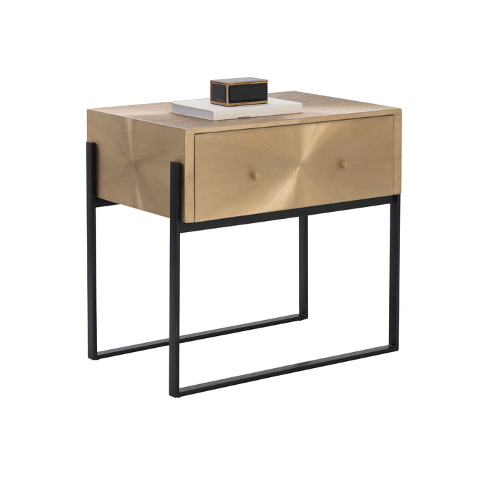 Sunpan Modena Large Gold Aluminum Nightstand 