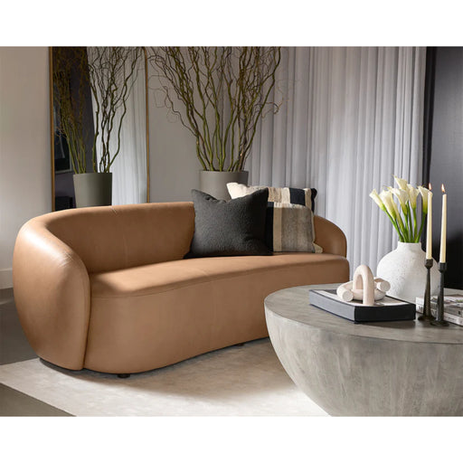 Sunpan Lorne Brown Leather Sofa 