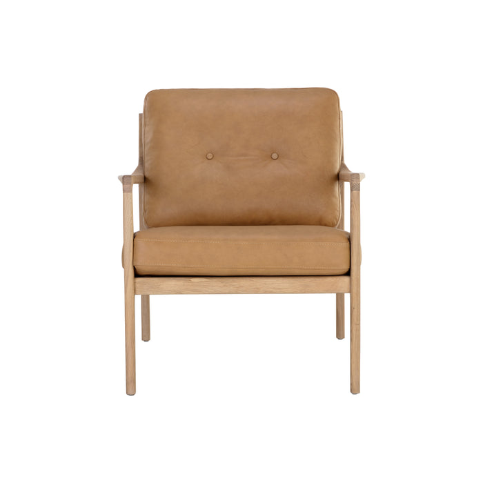 Sunpan Gilmore Brown Leather Modern Lounge Chair