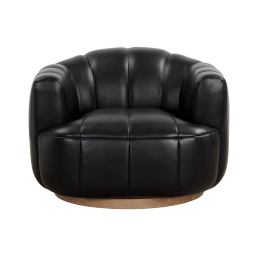 Sunpan Tadeo Vintage Black Swivel Lounge Chair 