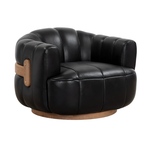 Sunpan Tadeo Vintage Black Swivel Lounge Chair 