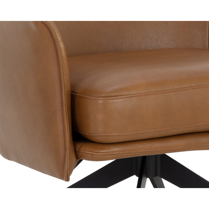 Sunpan Crosby Leather Modern Swivel Lounge Chair