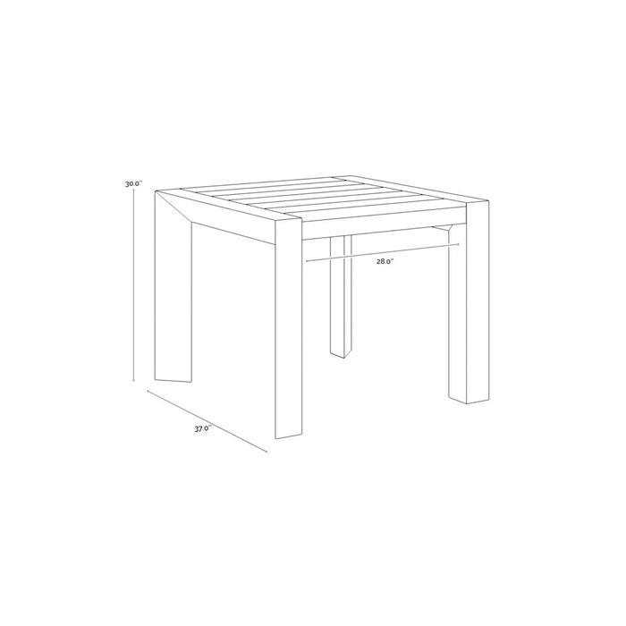 Sunpan Modern Merano 37" Square Aluminum Dining Table