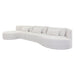 Sunpan Laken White Fabric Mid Century Modern Sofa Chaise - Laf