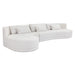 Sunpan Laken White Fabric Mid Century Modern Sofa Chaise - Laf