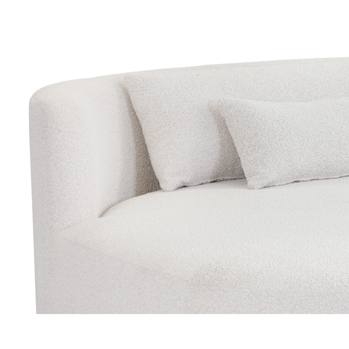 Sunpan Laken White Fabric Mid Century Modern Sofa Chaise - Laf