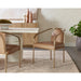 Sunpan Luxury White Concrete Table with Brown Leather Dining Set