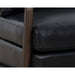 Sunpan Castell Black Leather Swivel Lounge Chair 