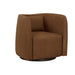 Sunpan Emilie Brown Leather Modern Swivel Lounge Chair