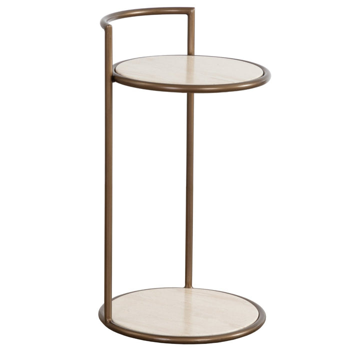 Sunpan Parga Indoor and Outdoor Round Concrete End Table