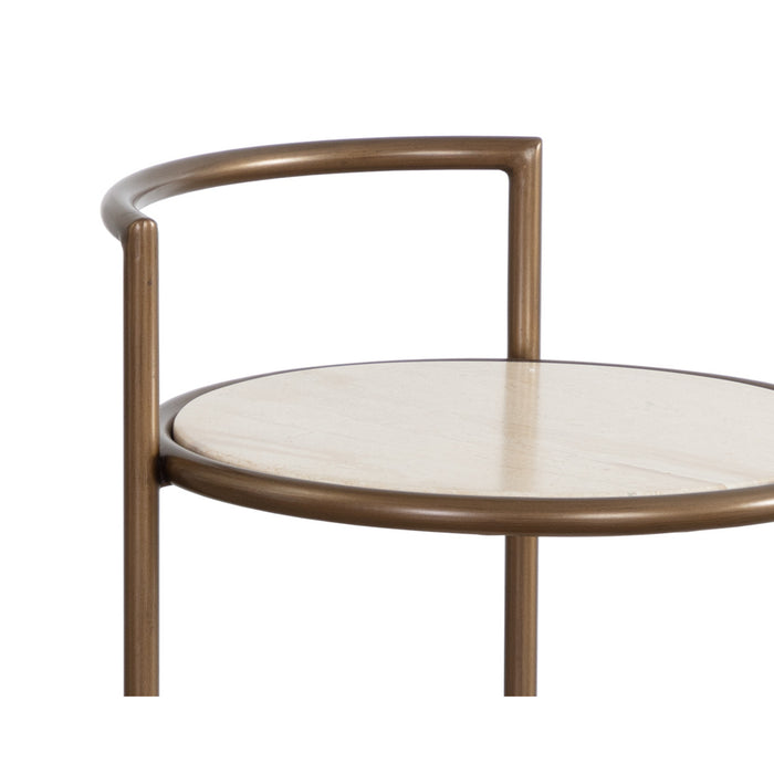 Sunpan Parga Indoor and Outdoor Round Concrete End Table