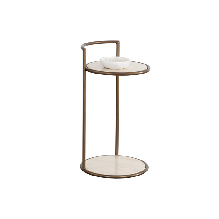 Sunpan Parga Indoor and Outdoor Round Concrete End Table